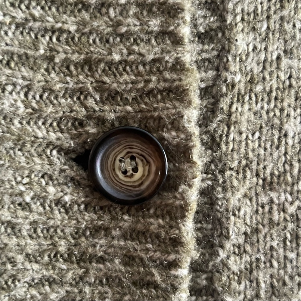 Women's Olive Green Button-Up Cardigan - Picture 3 of 6